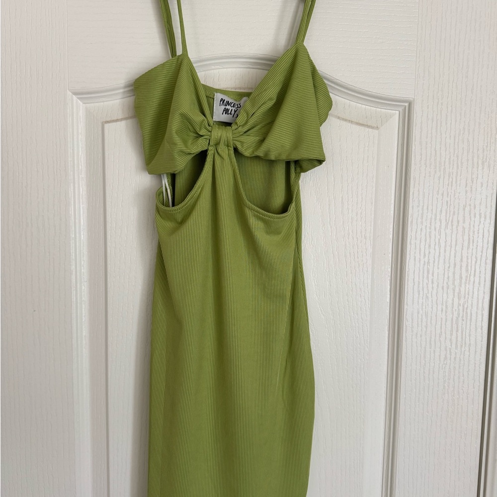 Princess Polly Green Knotted Front Dress